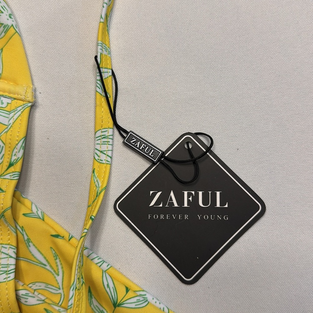 NWT ZAFUL Yellow Floral Bikini Set. size 8 - Picture 4 of 4